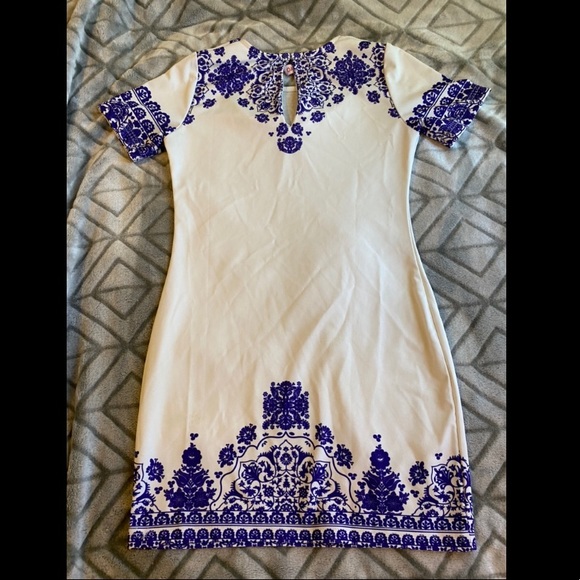 Royal blue and White dress - Picture 2 of 2